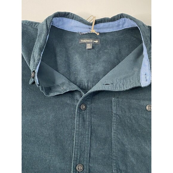 NWT Toad & Co Scouter Corduroy Shirt Men’s XXL Midnight Green Button Down - Picture 12 of 16
